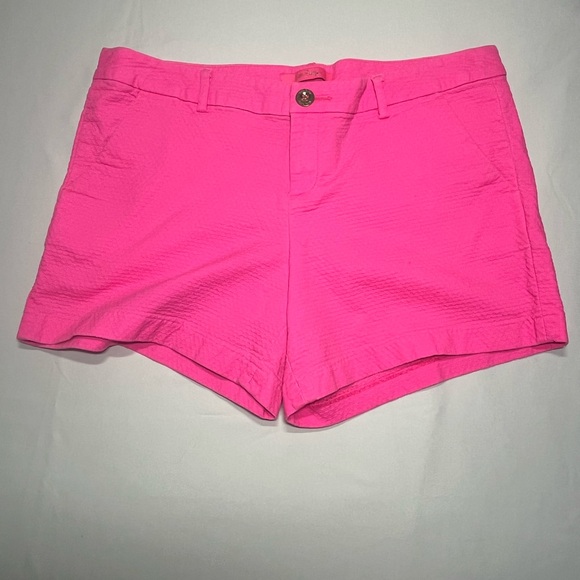 Lilly Pulitzer Pants - Lilly Pulitzer Seersucker Neon Textured Summer Pink  Callahan Shorts Size 12